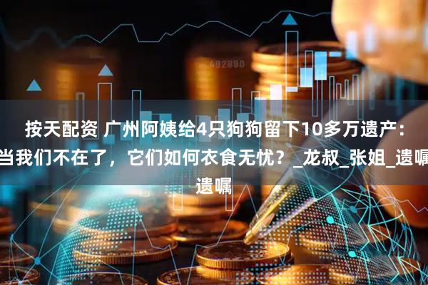 按天配资 广州阿姨给4只狗狗留下10多万遗产：当我们不在了，它们如何衣食无忧？_龙叔_张姐_遗嘱